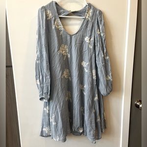 Light blue mini boho dress